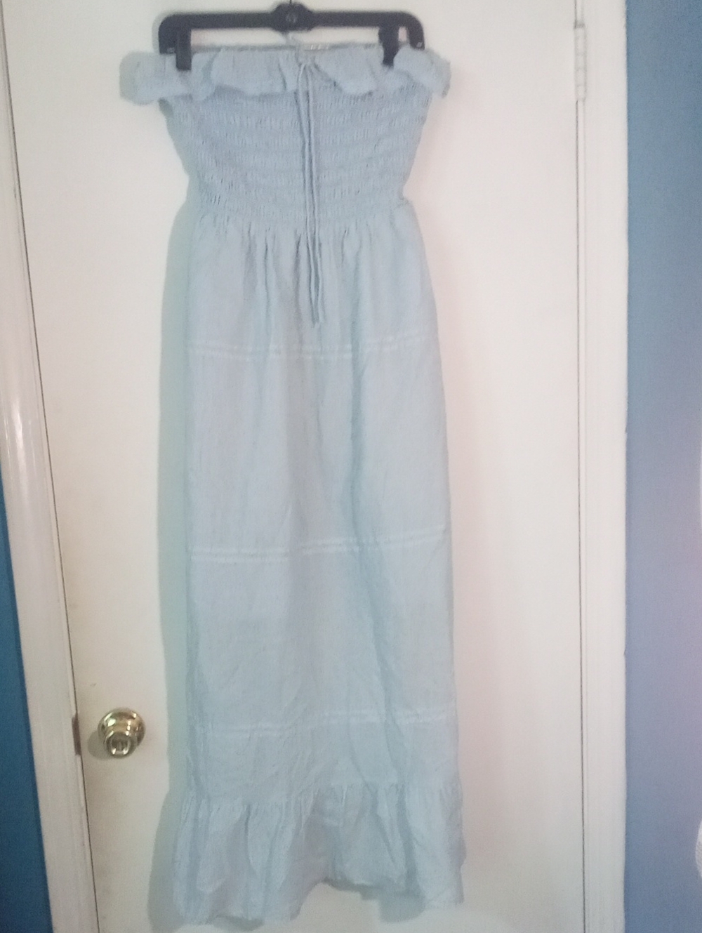 * Universal Thread Light Blue Smocked Cotton Dress Small NWT $45 Strapless